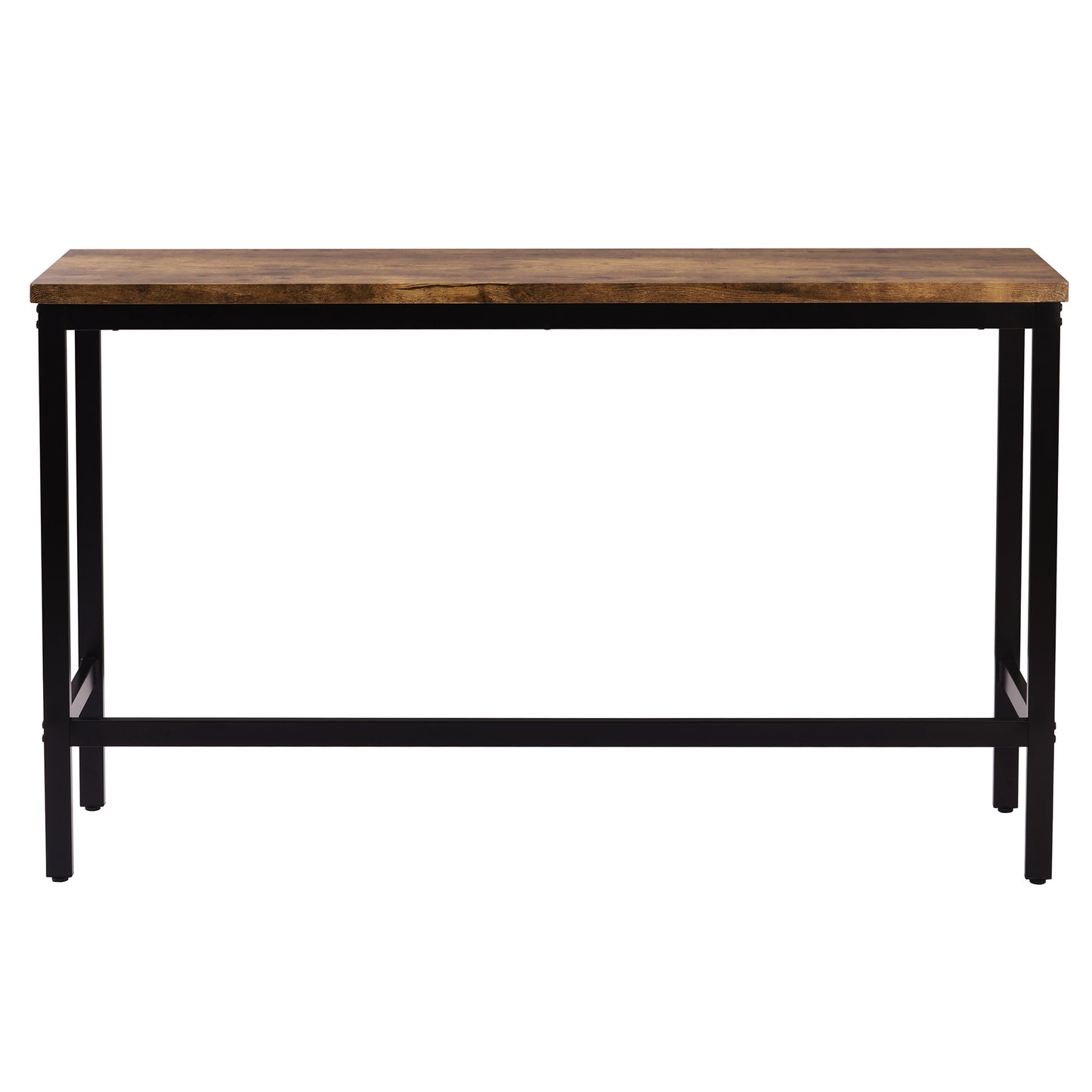 Thalor - Set of 2 - 24" Counter Height Stools with Extra Long 60.2" Brown Table and Footrest, Space-Saving Design