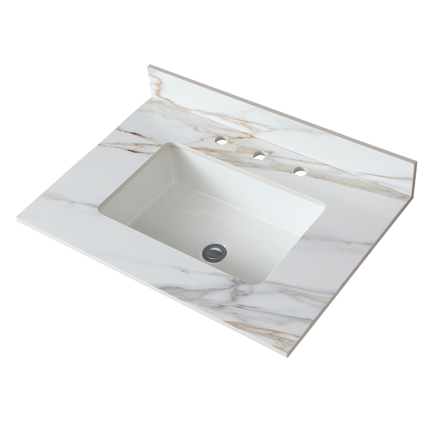 Vanity Top With Undermount Sink And Backsplash, Sintered Stone