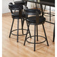 Caspian - Set of 2 - 28" Black Faux Leather Swivel Bar Stools with High Back