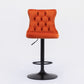 Swivel Barstools Adjusatble Seat Height, Modern Upholstered Bar Stools With Backs Comfortable Tufted For Home Pub And Kitchen Island (Set of 2)