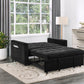 Maeve - Convertible Sleeper Loveseat With Tufting and Side Pocket - Black