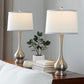 Cairo - Contemporary Table Lamp (Set of 2) - Nickel / White / Silver Trim
