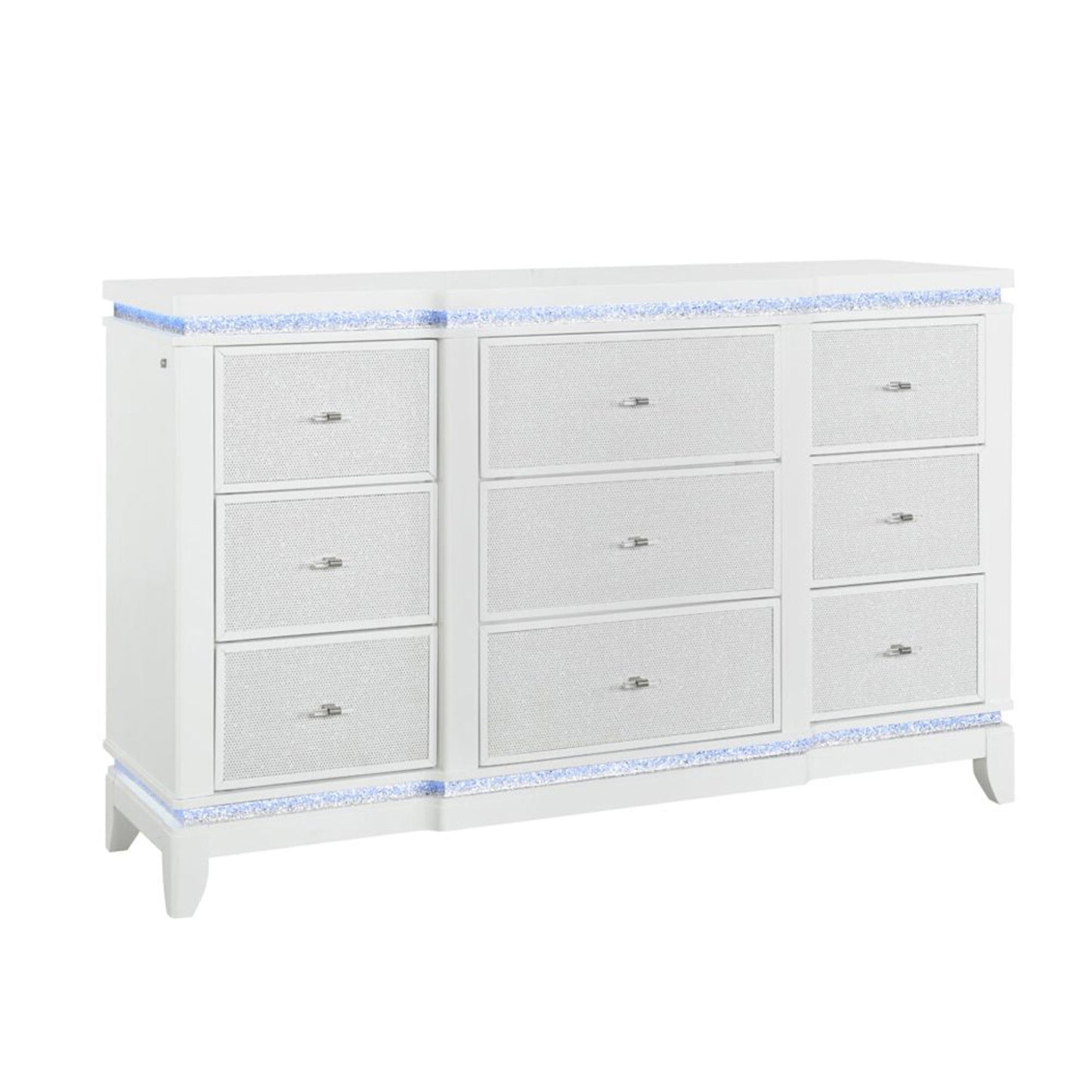 Adalid - 5 Pieces Bedroom Set With LED Lights And Glittered Detailing