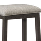 Avery - Set of 2 - 26" Gunmetal Gray Wood Counter Height Stools with Padded Fabric Seats, Modern Dining Room Furniture