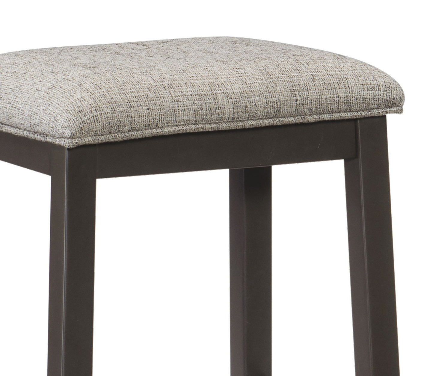 Avery - Set of 2 - 26" Gunmetal Gray Wood Counter Height Stools with Padded Fabric Seats, Modern Dining Room Furniture