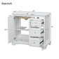 Bathroom Vanity With Sink, Soft-Close Doors, Adjustable U-Shelf, 3 Drawers