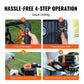Vevor Gas Post Hole Digger 52Cc 1450W With 8 Drill Bits & Extension Rod Aluminium Alloy - Black