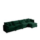 Modern Modular Cushion Sofa With Ottoman, Low Back, Deep Seating Sofa Set