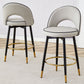 Modern Upholstered 360° Rotatable Bar Chair With Metal Legs For Dining Room (Set of 2)