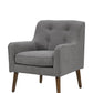 Ryder - Mid Century Modern Woven Fabric Tufted Armchair
