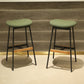 Edith - Set of 2 - 29.5" Green Bar Stools Seat Height - Upholstered Backless Chairs with Sturdy Metal Frame