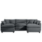 Modular Oversized Cushion Sofa With Ottoman, Low Back, Deep Seating Sofa Set