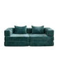 Convertible Floor Sofa Bed With Pillow Back Support Armrest