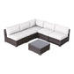 Seating Set With Cushions Handcrafted Wicker Design