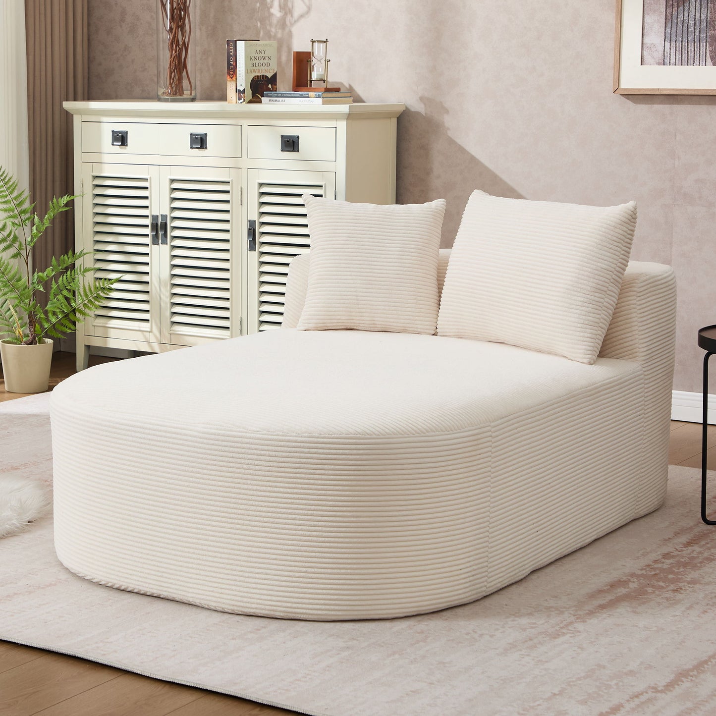 Oversized Chaise Lounge Sofa Bed With Deep Seat And Soft Pillows