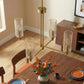 Enigma - 4 Lights Chandelier With Clear Ribbed Satin - Antique Brass / Clear / Gold