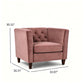 Button Tufted Accent Chair, Square Arms