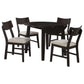 Jackie - 5 Piece Dining Set With Drop Leaf Table And Side Chairs - Dark Coffee