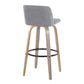 Toriano - Contemporary Fixed Height Barstool With Swivel With Round Footrest Comfort And Style (Set of 2)