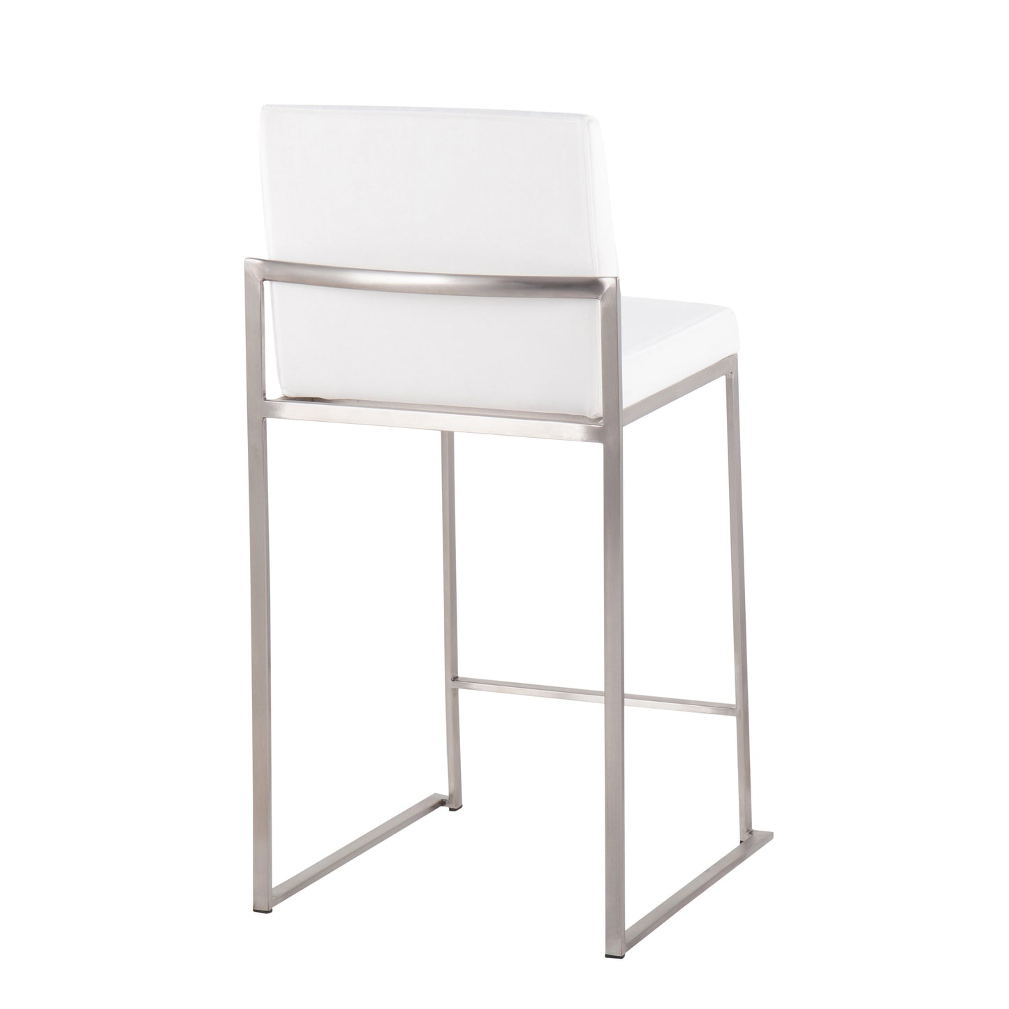 Montere - Set of 3-24" White Velvet Counter Stools Modern Elegance, Comfort