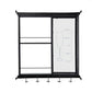 Floating Wine Bar Shelf With Glass Holder And Display Shelves - Black