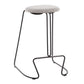 Hollander - Set of 2 - 24” Counter Stools with Black Steel Frame and Light Grey Upholstered Seats