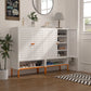 Grid - Double Door Shoe Cabinet With Adjustable Compartments And Moisture Proof Design In Metal - White
