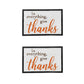 Thanks Wall Sign, Wall Art Decor For Harvest Festival Fall Festival & Thanksgiving Table Decorations (Set of 2) - Black / Orange / White