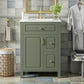 Elegant Bathroom Vanity With Ceramic Sink, Soft Close Doors And Drawers, Double Storage Racks