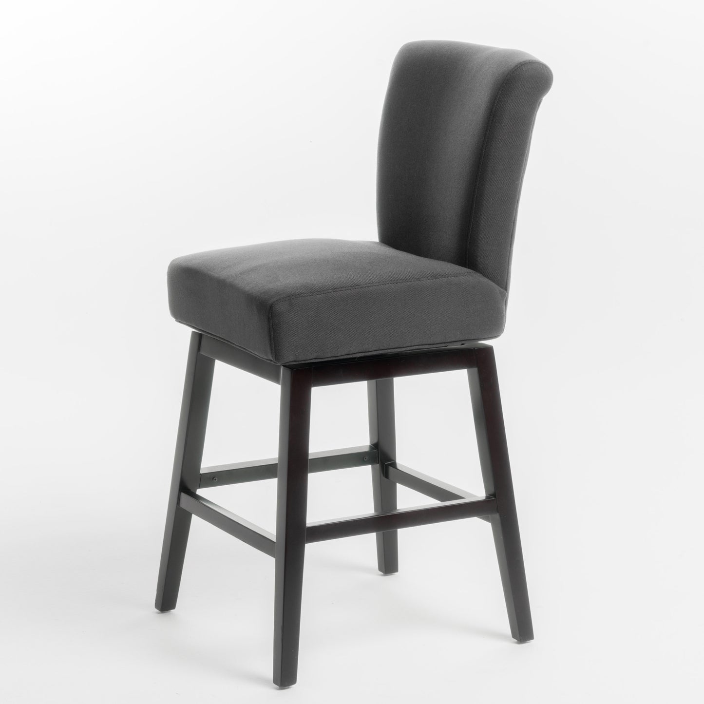 Lorian - Set of 2 - 26" Charcoal Grey Swivel Counter Stool with Birch Legs and Fabric Upholstery