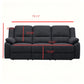 3 Seat Manual Reclining Sofa With Deep Recline - Black