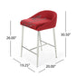 Loyath - Set of 2 - 26" Red Upholstered Counter Stools with Chrome Base