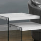 Accent Nesting Table Clear Tempered Glass For Living Room (Set of 2)