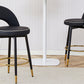 Zyfer - Set of 2 - 29" Black Bar Stools with 360° Swivel PU Leather Seats and Metal Legs