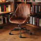 Brancaster - Aluminum Top Grain Leather Office Chair - Coffee