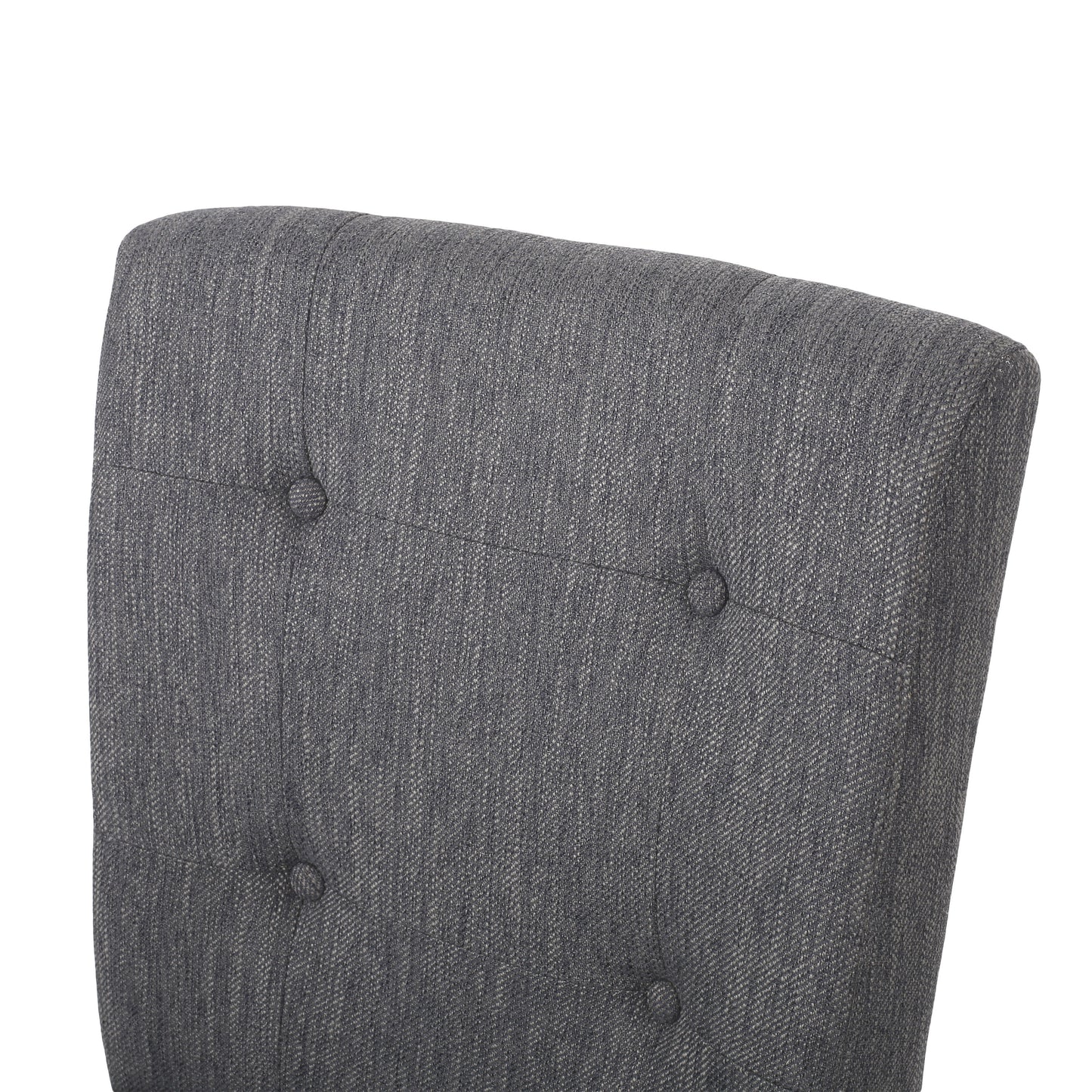 Haven - Set of 2 - 26" Charcoal Contemporary Fabric Button Tufted Counter Stools with High Back