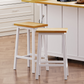 Hartle - Set of 2 - 24” White Farmhouse Pine Wood Counter Stools with Footrests