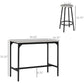 Hampton - Set of 5 - 24" Rustic Counter Height Bar Table with 4 Bar Stools, Industrial Gray MDF Top for Kitchen & Pub Dining Room