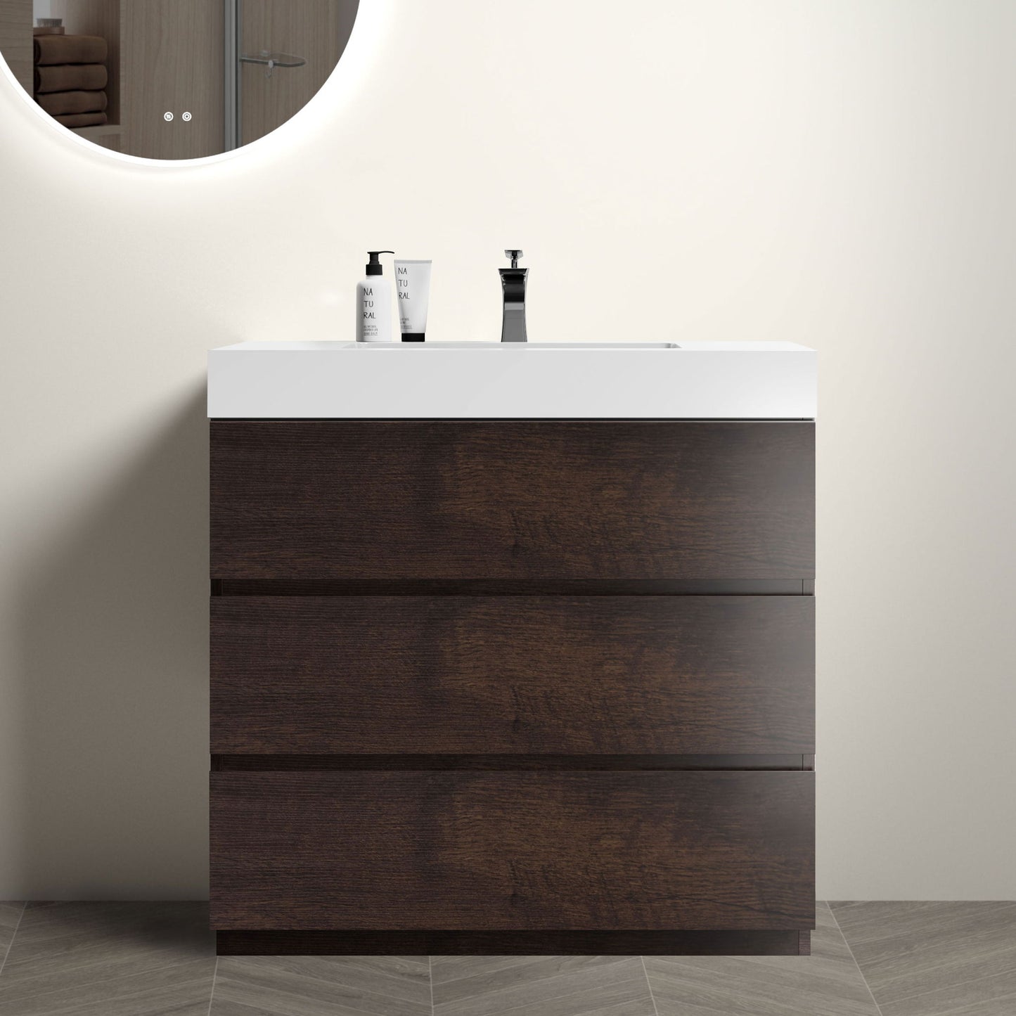Alice - Bathroom Vanity With Large Storage, Freestanding
