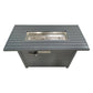 Outdoor Gas Fire Pit Table With Durable Construction And Lid - Gray