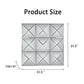 3D Beveled Wall Mirror With Frame, Large Square Design For Living Room - Silver
