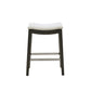 Belfast - Set of 2 - 28" Cream Counter Stools with Dark Grey Wood Frame, Pewter Nailhead, and High Back Design