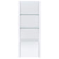Lance - 3 Shelf Media Tower With Shelves And Hidden Cabinet - Gloss White