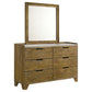 Packard - 6 Drawer Dresser With Mirror - Oak