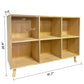 6 Cube Storage Shelf, Freestanding Open Bookcase With Legs Cubby Organizer For Living Room - Natural Wood