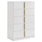 Lauryn - 5 Drawer Bedroom Chest - Gloss White