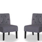 Reese - Living Room Armless Button Tufted Pattern Accent Chair (Set of 2)