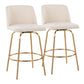 Toriano - Contemporary, Fixed Height Counter Stool With Swivel With Round Footrest (Set of 2)