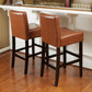 Zuma - set of 2 -28" Brown Leather Counter Stool with Ergonomic and Durable Design