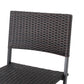 Haverstone - Set of 2 - 28" Multibrown Wicker Barstools, Foldable Faux Rattan Patio Chairs with Iron Frame